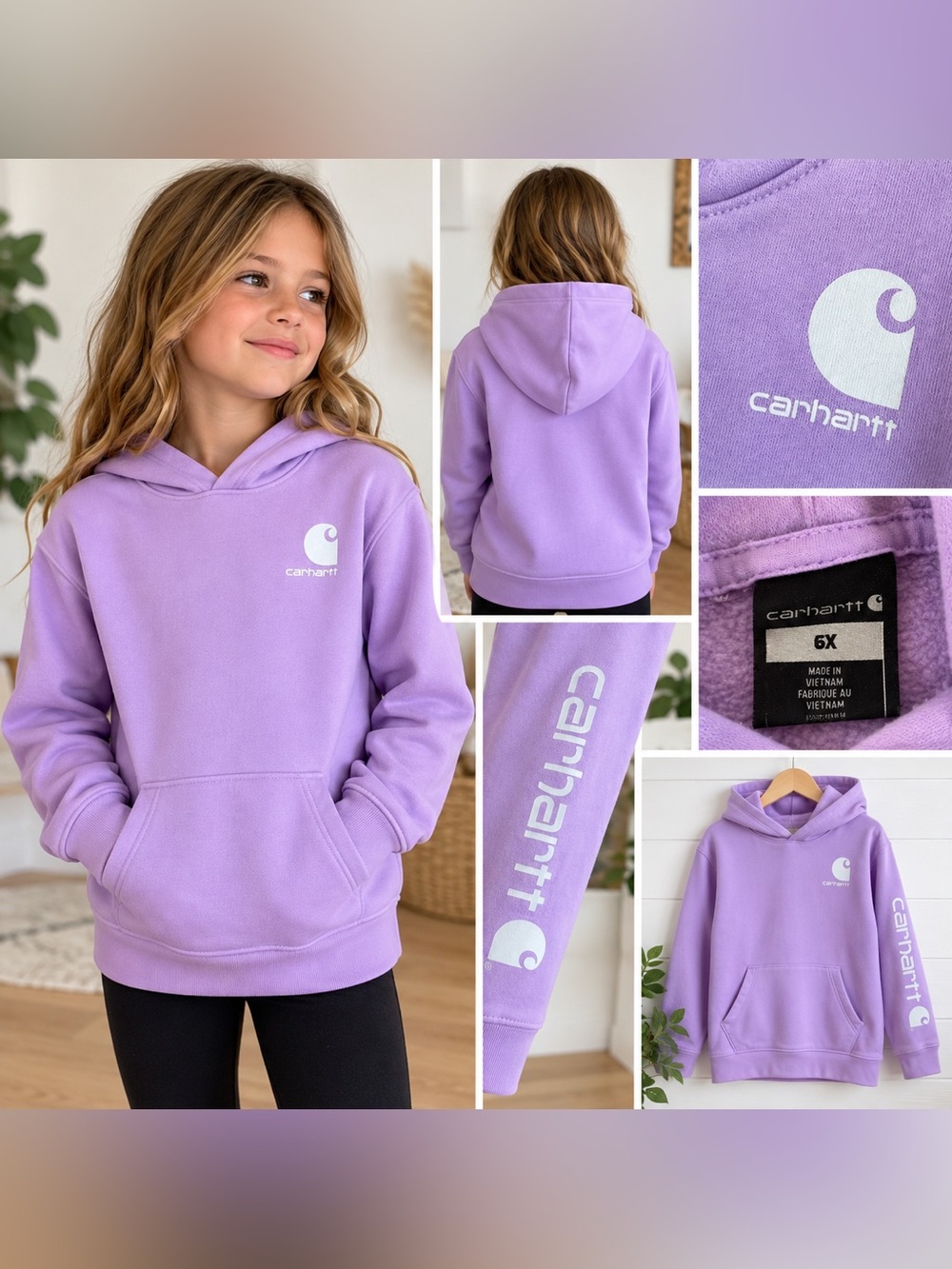 Carhartt Girls Lavender Purple Hoodie – Size 6X 💜